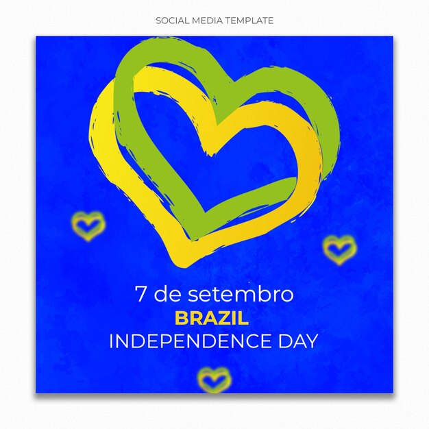 Plantilla de redes sociales del día de la independencia de brasil para el feed de publicaciones de instagram