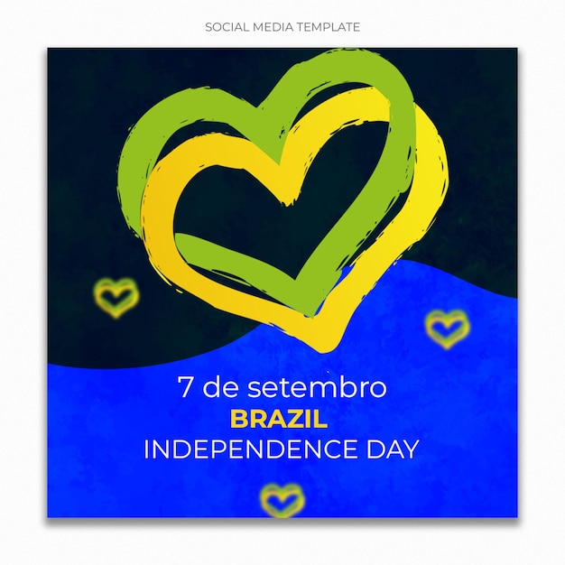 PSD plantilla de redes sociales del día de la independencia de brasil para el feed de publicaciones de instagram