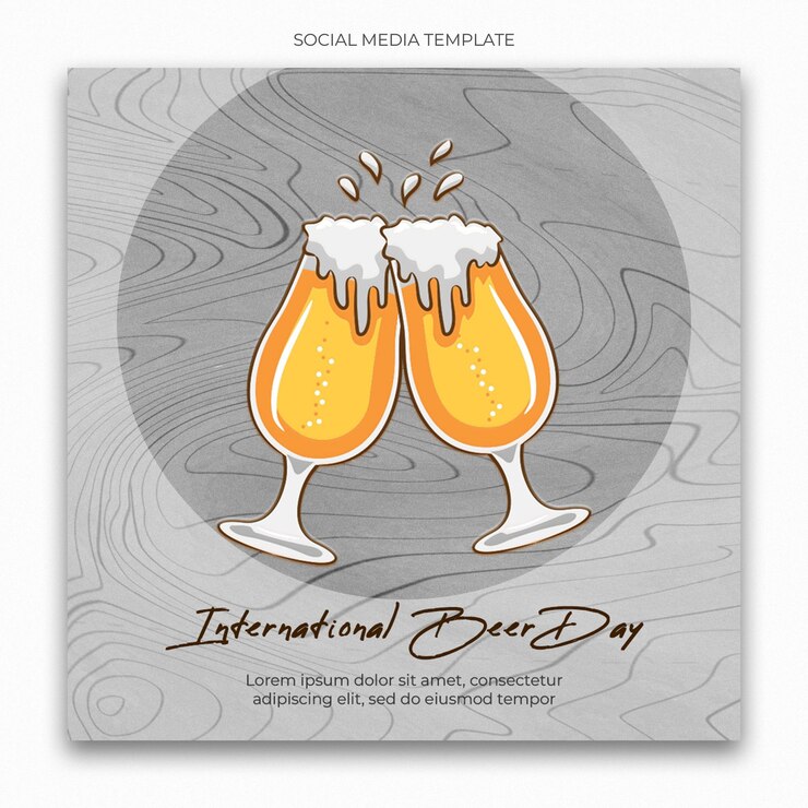 PSD plantilla de redes sociales del día internacional de la cerveza para el feed de publicaciones de instagram