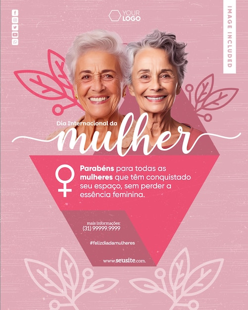 PSD plantilla de redes sociales para el día de la mujer feliz 8 de marzo