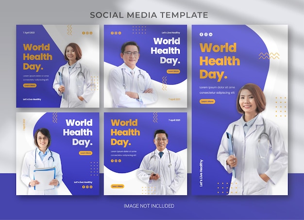 PSD plantilla de redes sociales del día mundial de la salud