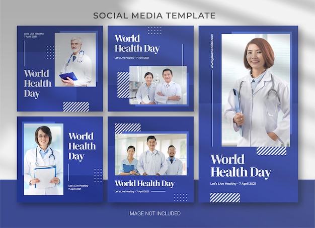 PSD plantilla de redes sociales del día mundial de la salud