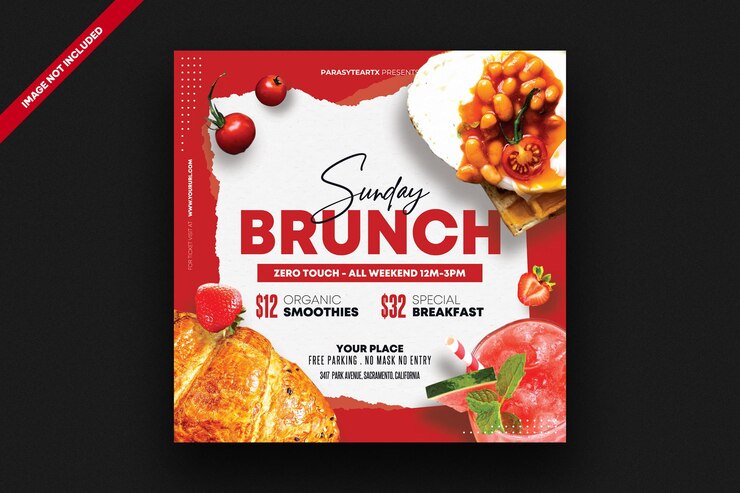 PSD plantilla de redes sociales de domingo de brunch