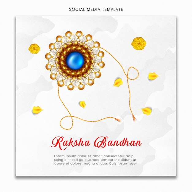 PSD plantilla de redes sociales happy raksha bandhan para feed de publicaciones de instagram