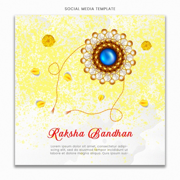 PSD plantilla de redes sociales happy raksha bandhan para feed de publicaciones de instagram