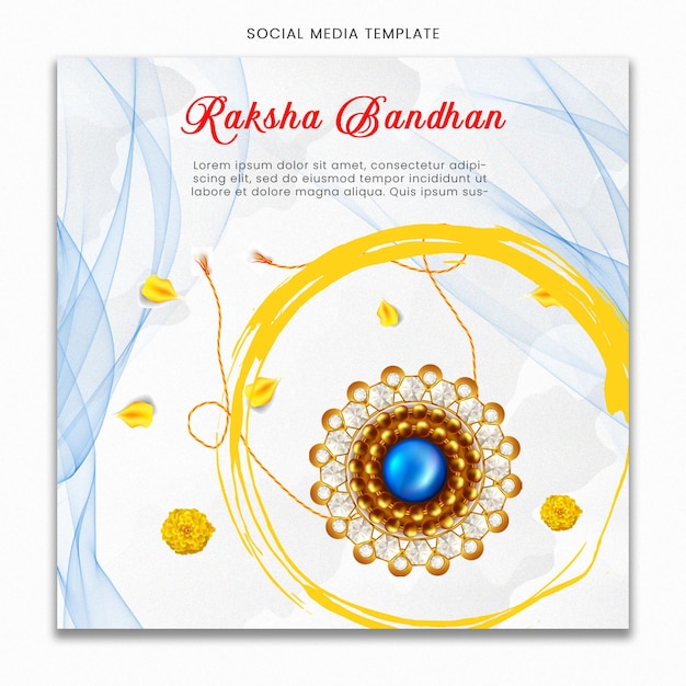 PSD plantilla de redes sociales happy raksha bandhan para feed de publicaciones de instagram