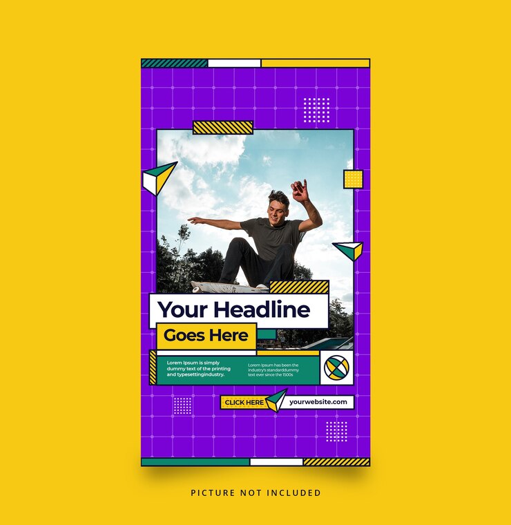 PSD plantilla de redes sociales de historias de instagram coloridas