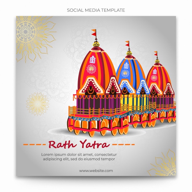 Plantilla de redes sociales de instagram de rath yatra