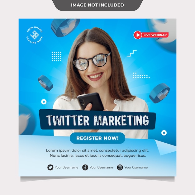 PSD plantilla de redes sociales de marketing de twitter