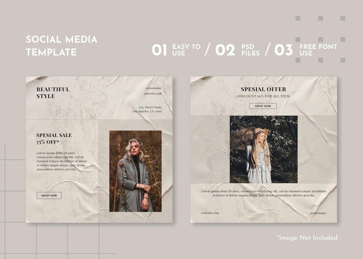 Plantilla de redes sociales de moda