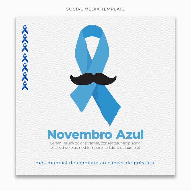 PSD plantilla de redes sociales de novembro azul para el feed de publicaciones de instagram