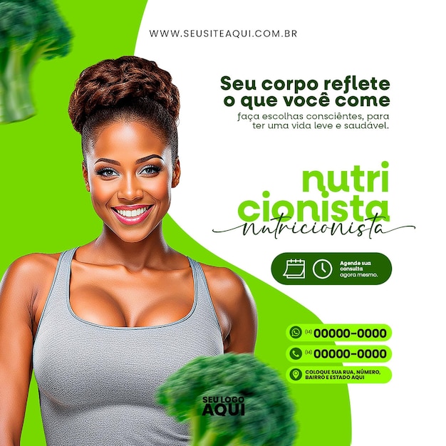 Plantilla de redes sociales de nutricionista psd