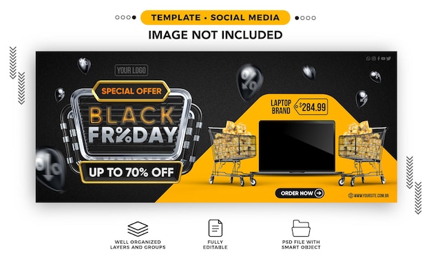 PSD plantilla de redes sociales para la oferta especial del black friday