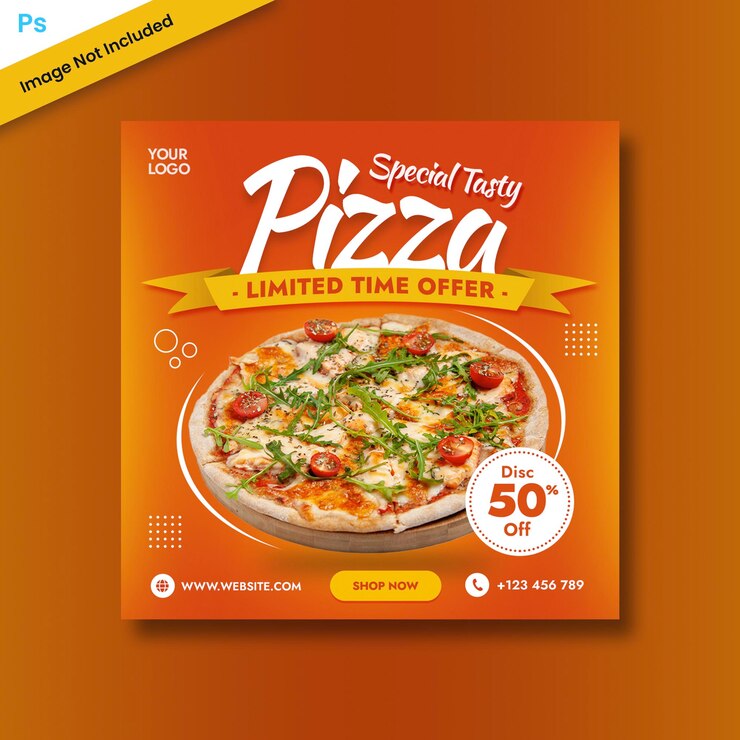 Plantilla de redes sociales de pizza
