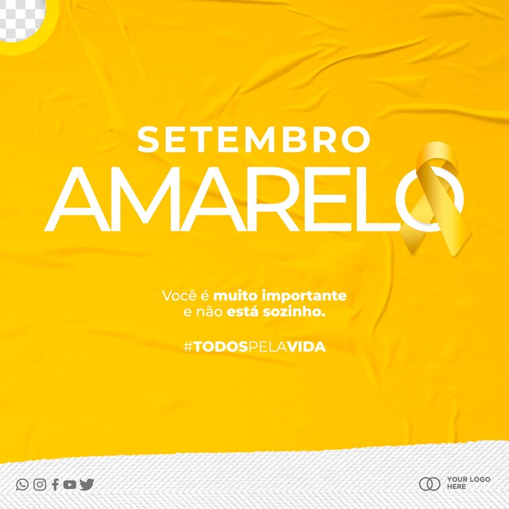 PSD plantilla redes sociales prevención del suicidio septiembre amarillo brasil setembro amarelo en brasil