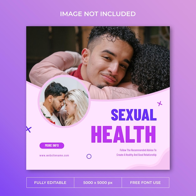 PSD plantilla de redes sociales de publicación de instagram del día mundial de la salud sexual
