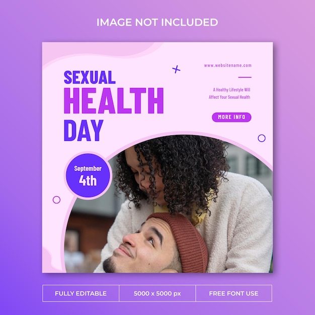 PSD plantilla de redes sociales de publicación de instagram del día mundial de la salud sexual