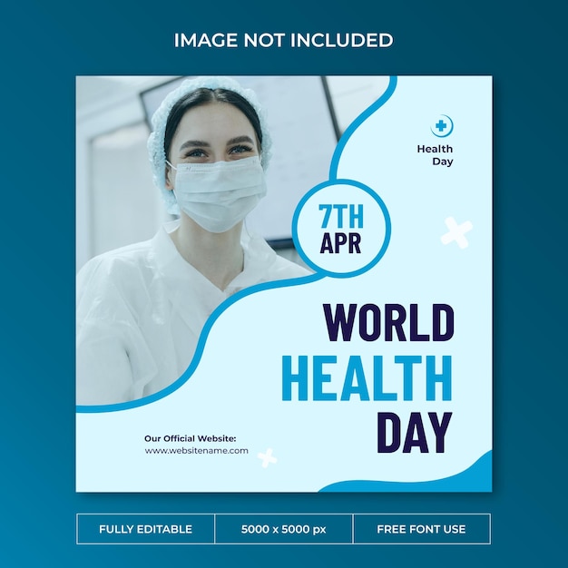 Plantilla de redes sociales de publicación de instagram del día mundial de la salud