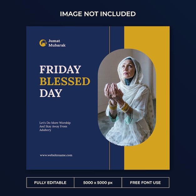 PSD plantilla de redes sociales de publicación de instagram de jumat mubarak