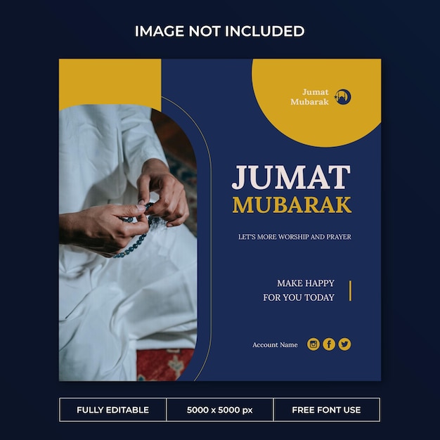 PSD plantilla de redes sociales de publicación de instagram de jumat mubarak