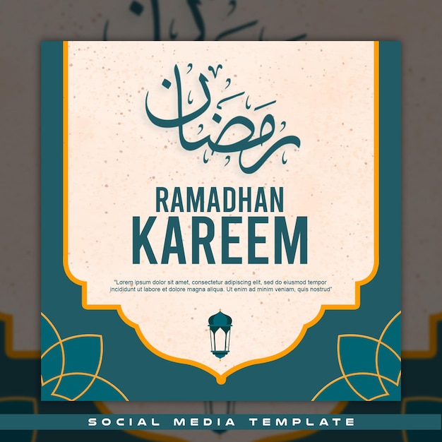 Plantilla de redes sociales ramadhan kareem con un fondo elegante