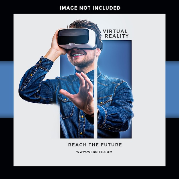 plantilla de redes sociales de realidad virtual