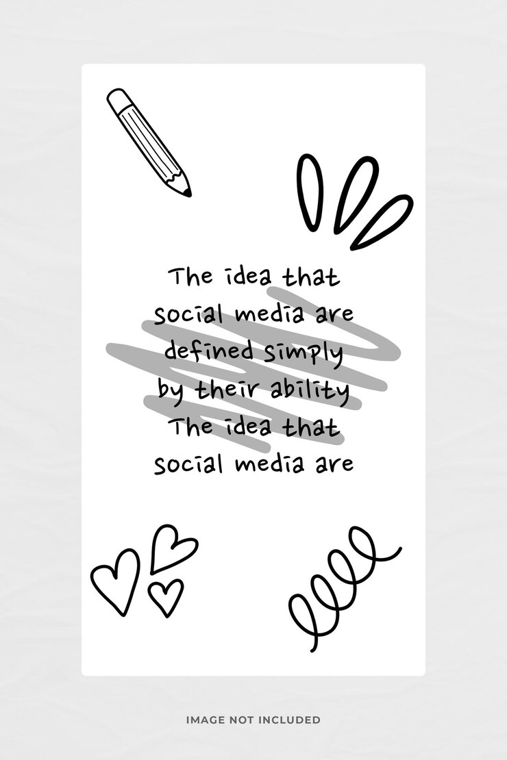 PSD plantilla de redes sociales de tema de doodle psd