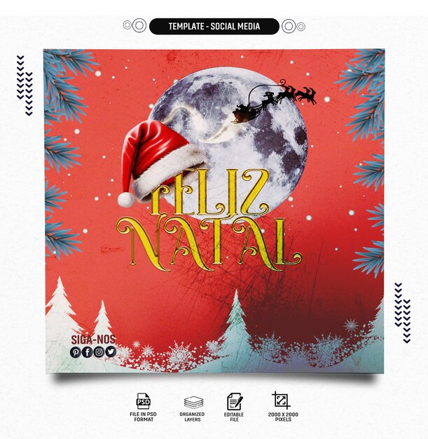 Plantilla de las redes sociales tema de Natal