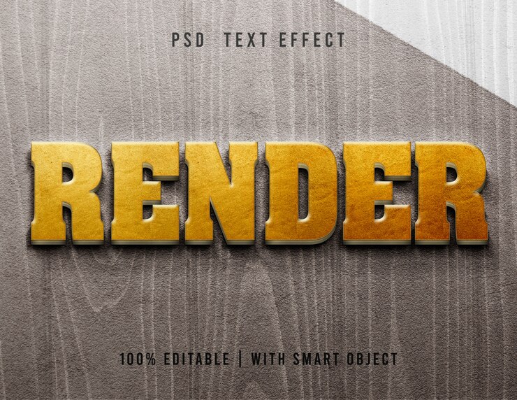 Plantilla de renderizado de efecto de texto 3D