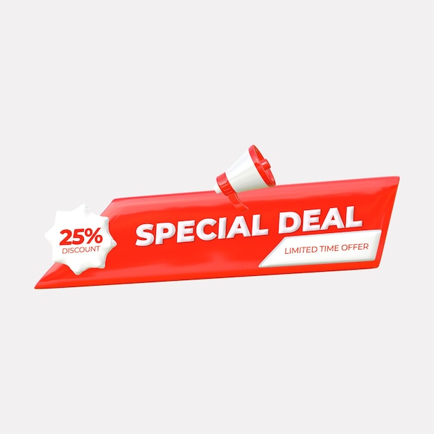 Plantilla de representación 3d de banner de venta