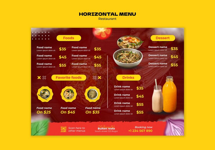 PSD plantilla de restaurante de comida deliciosa