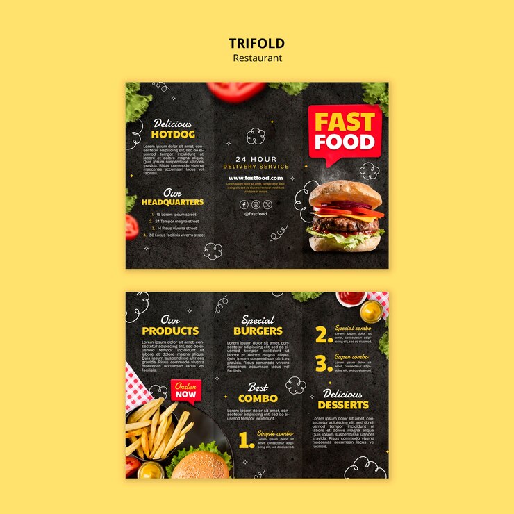 PSD plantilla de restaurante de comida deliciosa