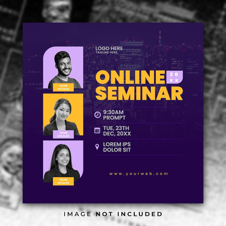 PSD plantilla de seminario limpia para redes sociales y plantilla de banner