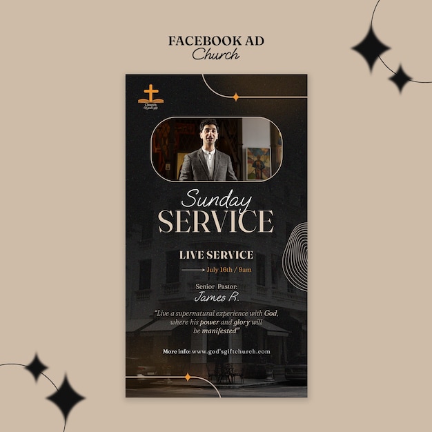 plantilla de servicio de la iglesia en Facebook