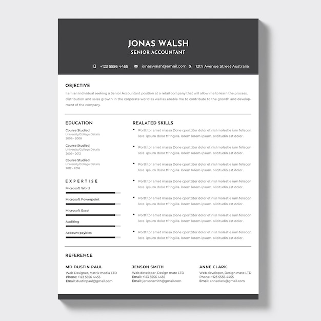 Plantilla simple y moderna para plan de estudios