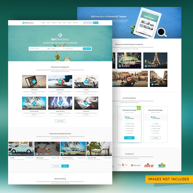 Plantilla de sitio web de marketing de listado clasificado y de directorio premium PSD