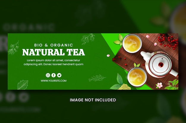 PSD plantilla social de promoción del té