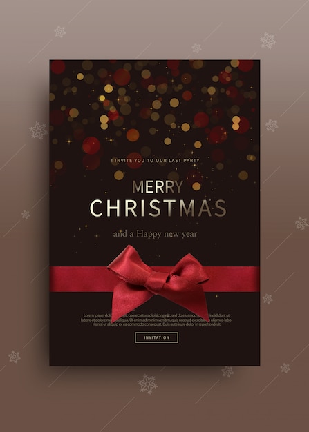 Plantilla de tarjeta de felicitación Feliz Navidad y Feliz Año Nuevo 2020