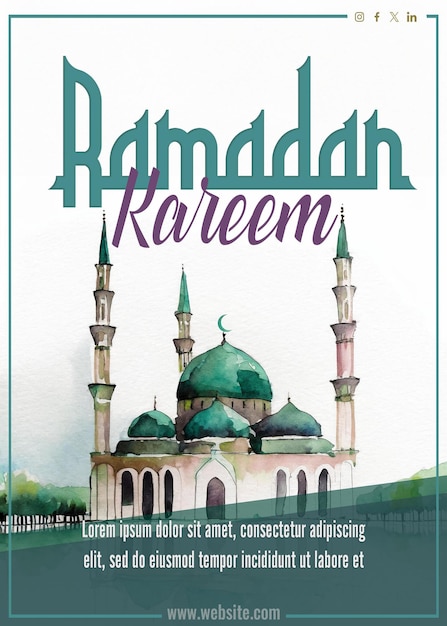 PSD plantilla de tarjeta de felicitación de ramadán kareem psd