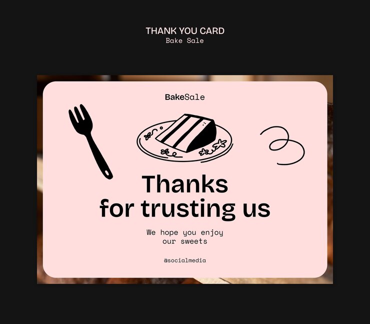 PSD plantilla de tarjeta de felicitación de venta de pasteles