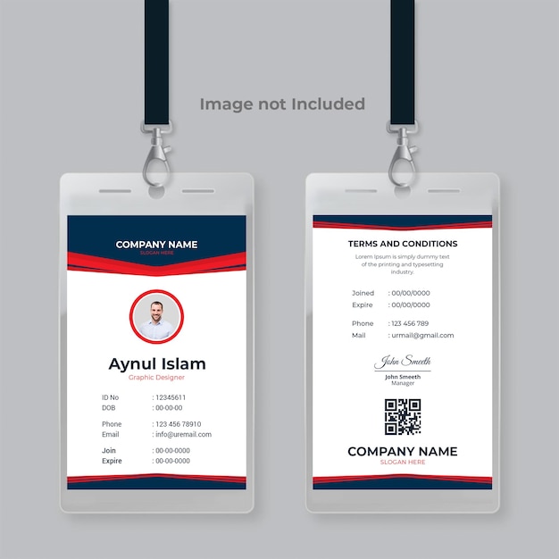 plantilla de tarjeta de identificación de oficina diseño de empresa con forma creativa