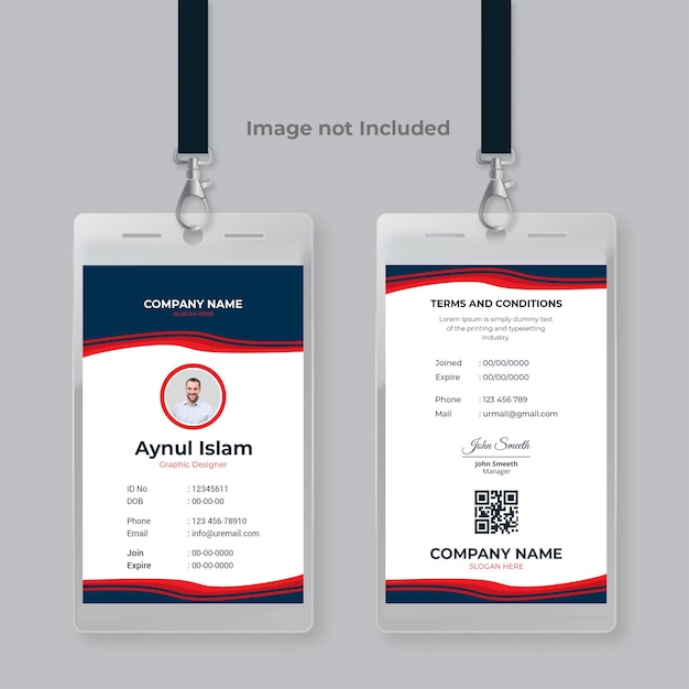 plantilla de tarjeta de identificación de oficina diseño de empresa con forma creativa