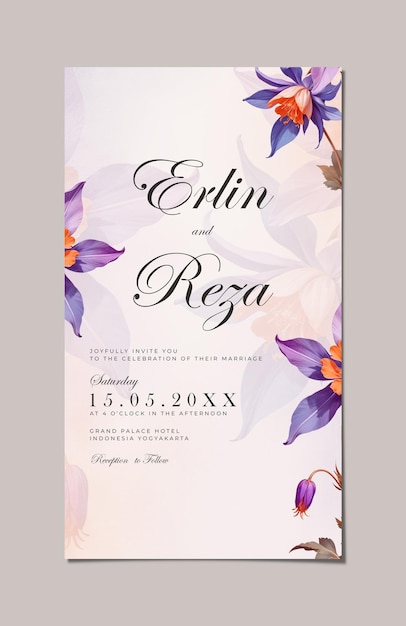 plantilla de tarjeta de invitación electrónica para bodas