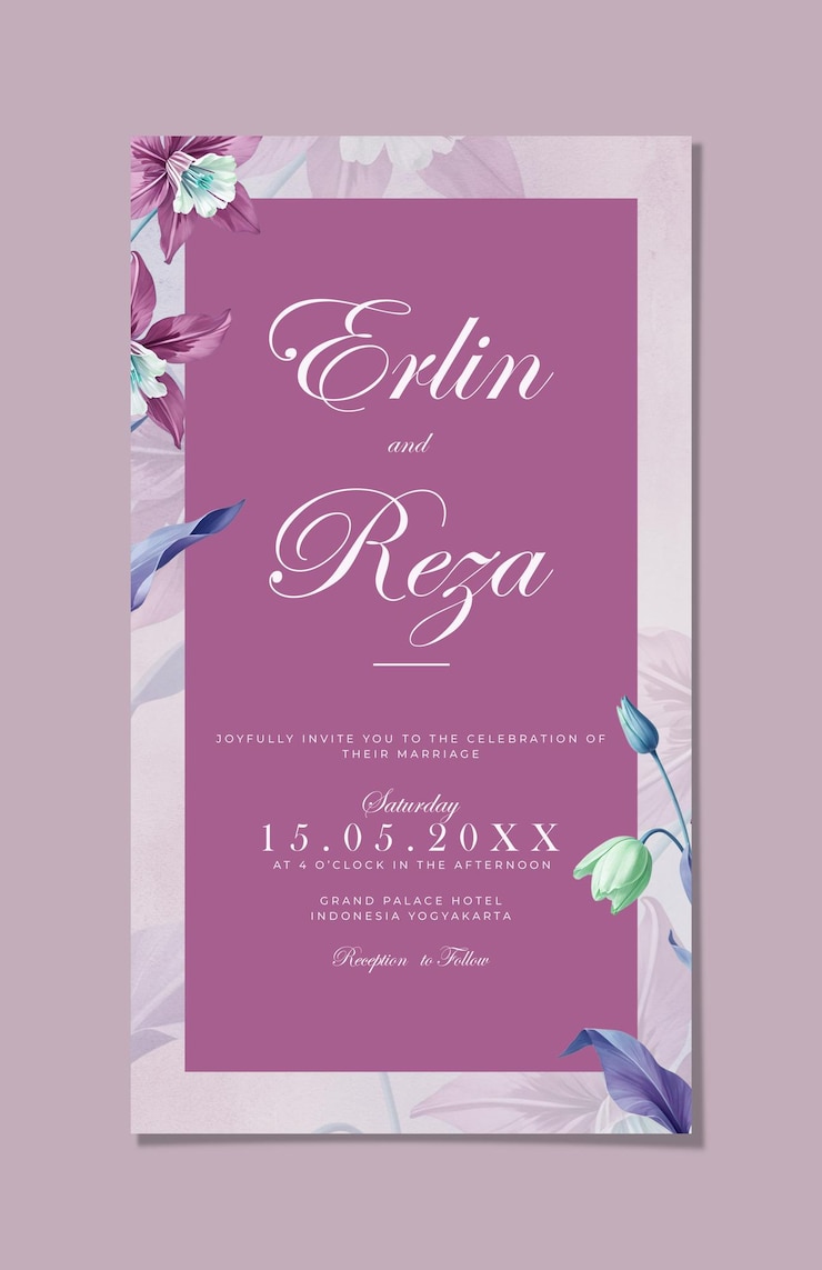 PSD plantilla de tarjeta de invitación electrónica para bodas