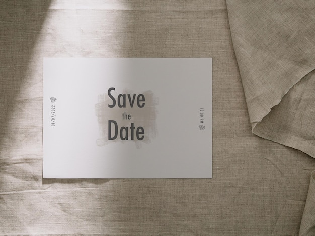 Plantilla de tarjeta de invitación, maqueta de tarjeta de boda, maqueta de papelería minimalista de 5 x 7.