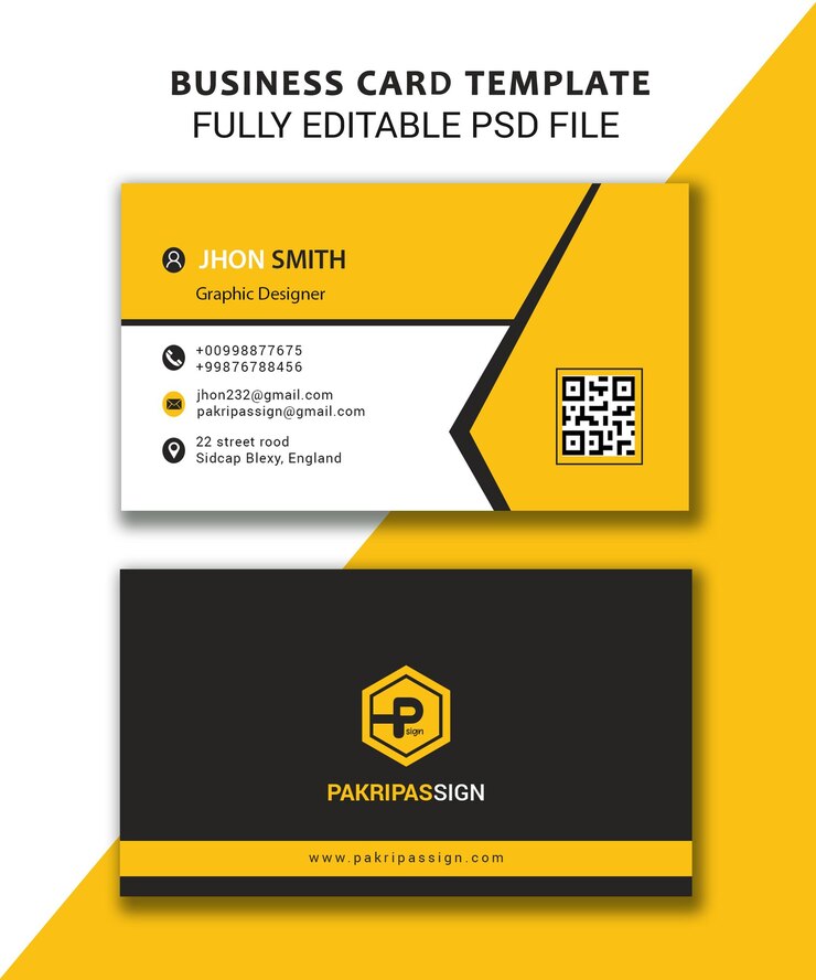 Una plantilla de tarjeta de presentación que es un archivo psd completamente editable.