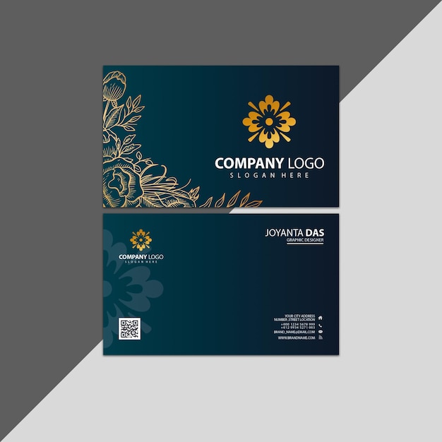 Plantilla de tarjeta de visita corporativa moderna creativa y limpia