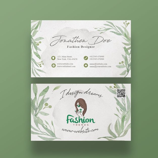 Plantilla de tarjeta de visita del diseñador de moda