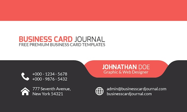 plantilla de tarjeta de visita con información de contacto
