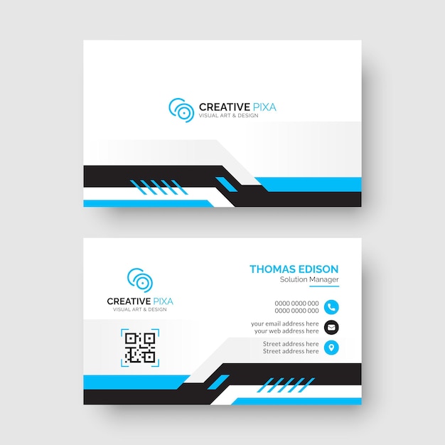 Plantilla de tarjeta de visita moderna y limpia creativa